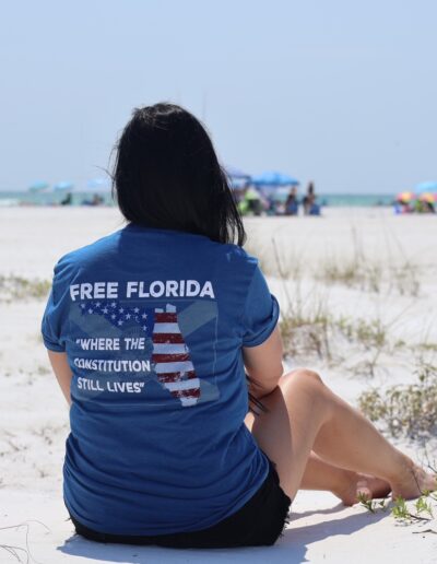 Free Florida T-Shirt-Back Beach Woman
